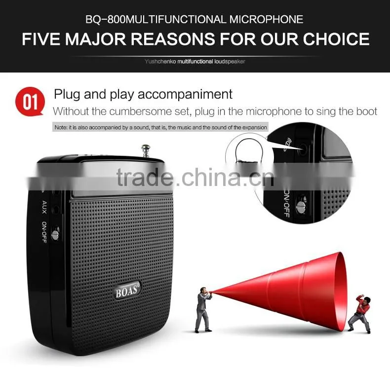 2015 New Arrive High Power Teaching Speaker Voice Amplifier Loudspeaker With FM MP3 Player Wonderful Tool For Tour Guide Sales