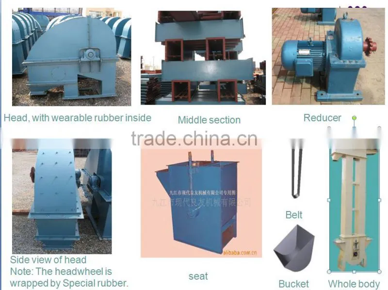 High quality 100t/h buckets elevator for grain conveying
