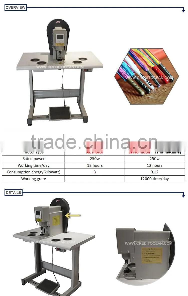 Semi-automatic metal head shoelace/ handbag lace tipping machine