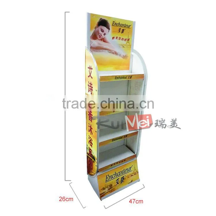 3-tire solid metal floor supermarket goods display stand