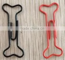 40 packs bone shape box Iron PET covering bone shaped paper clip