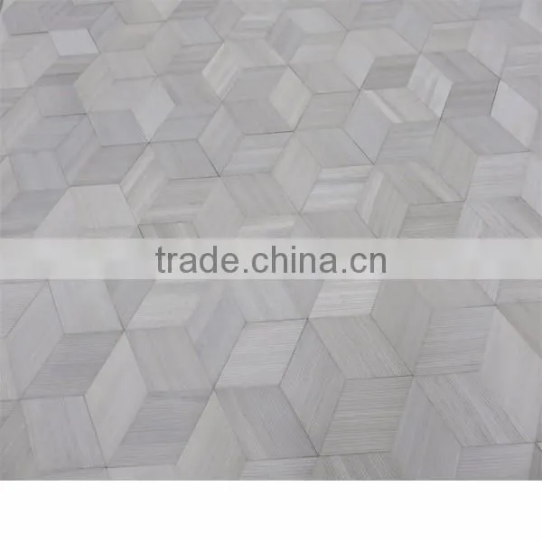 Newsar 1'' Gray Wooden Marble Hexagon Light Grain Wood Mosaic for Bathroom