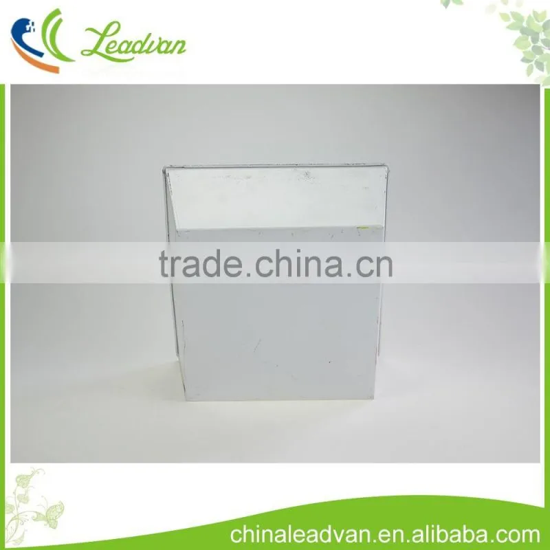 Indoor funiture and home decor white metal square-shaped flower pots