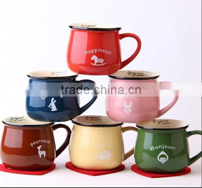 Haonai high quality hot sale ceramic morning tea or milk cup