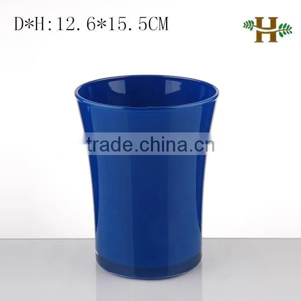 Handmade dutch small glass flower pot, colored simple home use glass vase