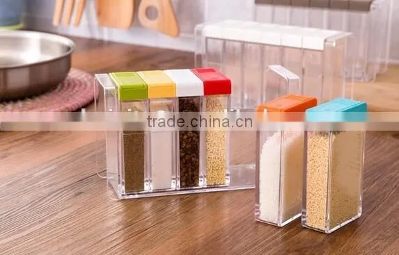 CY136 6 in 1 plastic spice holer Seasoning box