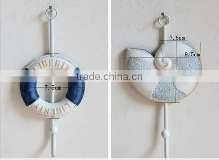 CY077 Mediterranean style decorative wall hanging tag hook decorative wall hanging tag Fish animal seashell hanging tag