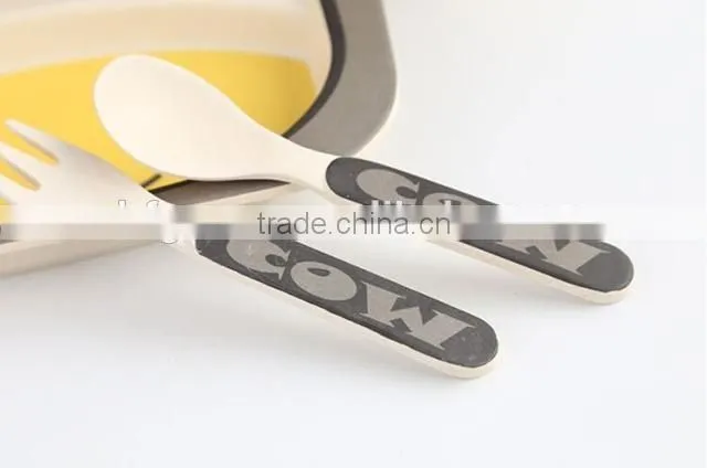 2016 hot sale biodegradble bamboo fibre kid's dinner set