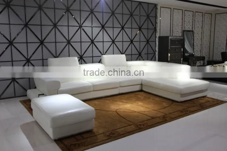 high quality italian geniune leather corner sofa , white leather sofa