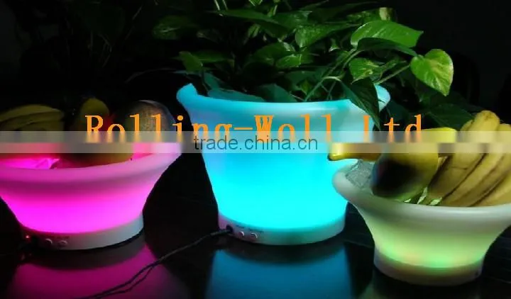 home decor led fruit bowl, plastic fruit tray outdoor patio furniture factory direct wholesale, fruit plate for wedding decorati