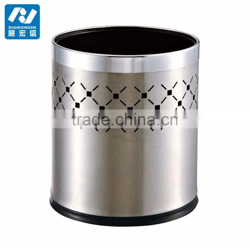 Steel room trash bin for public place