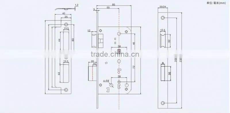2015 classic model good quality and competitive miotise lock body 55x72