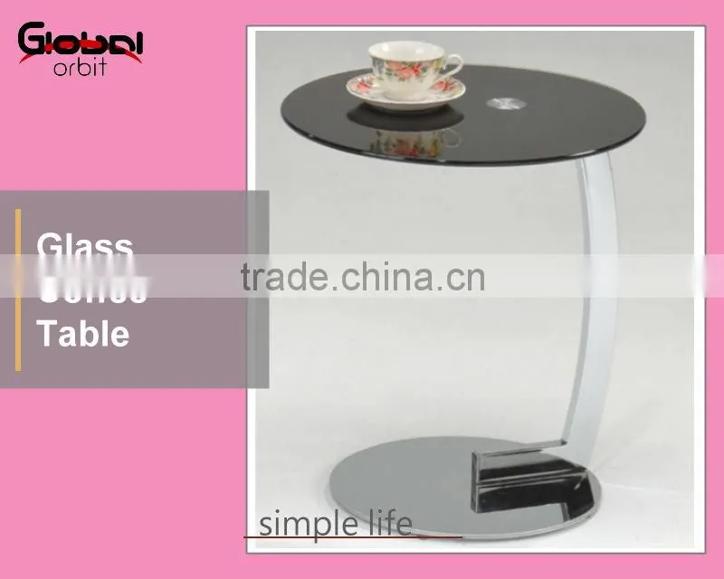 Tempered Glass Modern Design Metal Magazine Rack Small Design Table