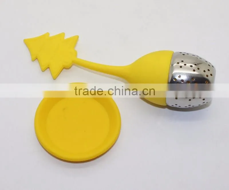 Food Grade silicone loose leaf tea infuser,silicone tea filter,silicone tea strainer with stainless steel ball