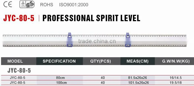 five vials level spirit level with scale aluminium level ruler