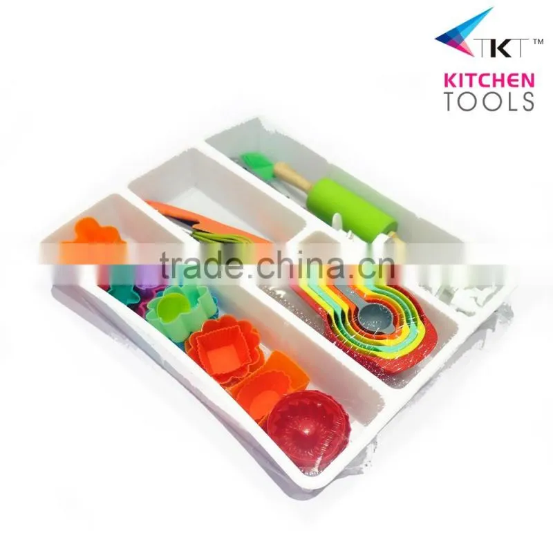 Eco-Friendly & Colorful 30Pcs Silicone Cake Tools For Home Baking Set