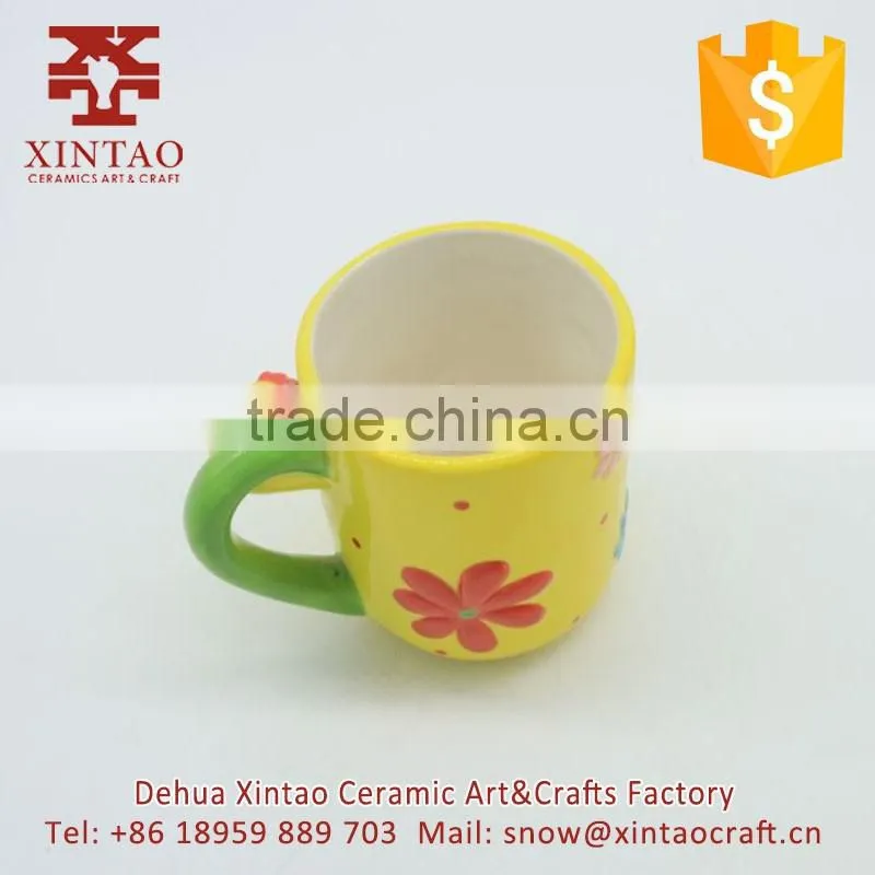 Handmade cock cartoon ceramic mug for drinking tea/coffee