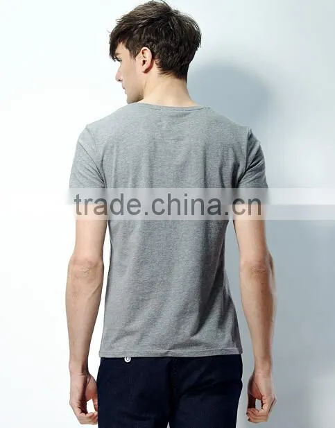 cotton t-shirt for men/men's short sleeve t shirt/shirts for men v neck