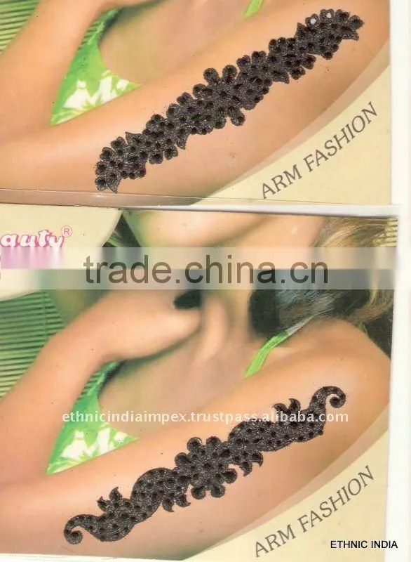 BLACK ARM HAND CRYSTAL BACK BODY TATTOO BINDI STICKER , PAYPAL