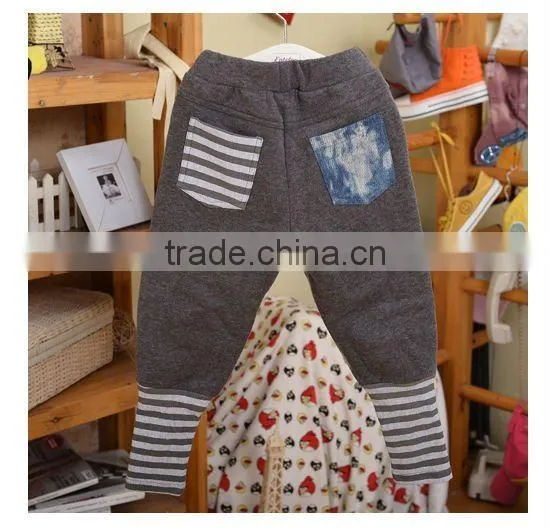 2016 new style Autumn Korea Style kids leather +jeans Pants