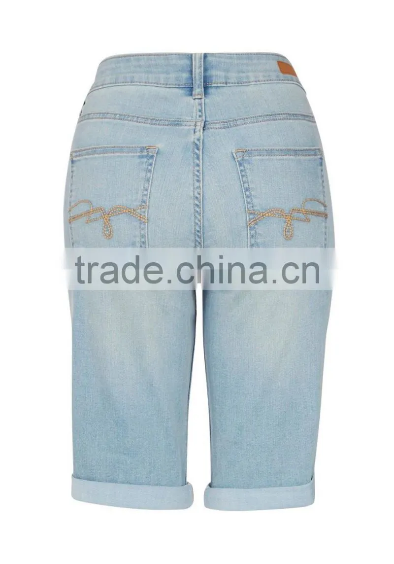 Wholesale light wash girl casual shorts denim shorts cotton shorts women