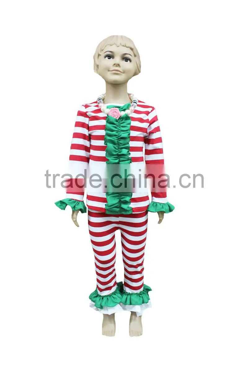 Children Christmas Outifit Santa Claus Baby Clothes Romper Red Booming Chiffon Clothing