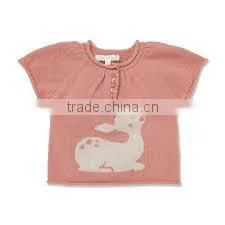 New design cartoon intarsia knitted pullover kids sweater