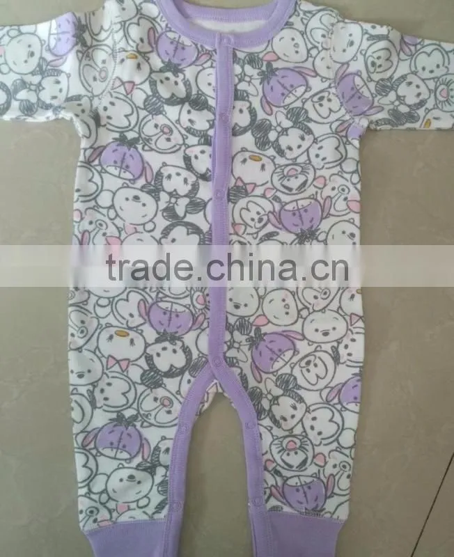 New Model Long Sleeve Organic Cotton Baby Rompers Wholesale Baby Clothes