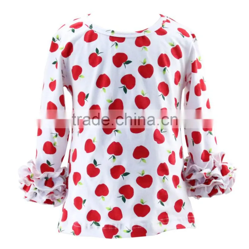 2017 summer new design print pattterns wholesale cotton knit ruffle baby girls cheap Boutique Kids Clothes