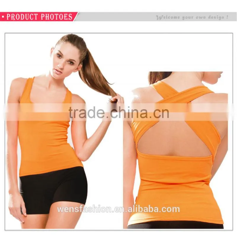 Cotton spandex body sports women yoga gym tank top sport wholesale