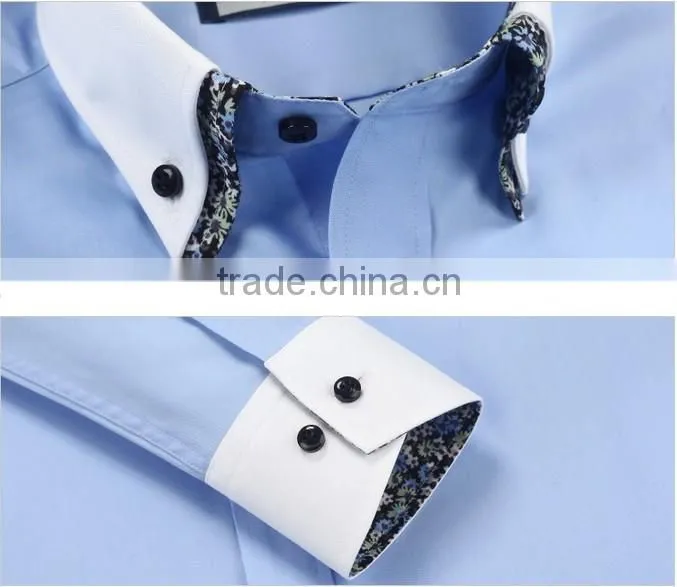 Latest shirt designs for men double collar italian men shirt