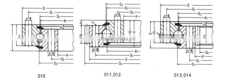 013.25.355 Single row four point contact ball slewing bearing for crane