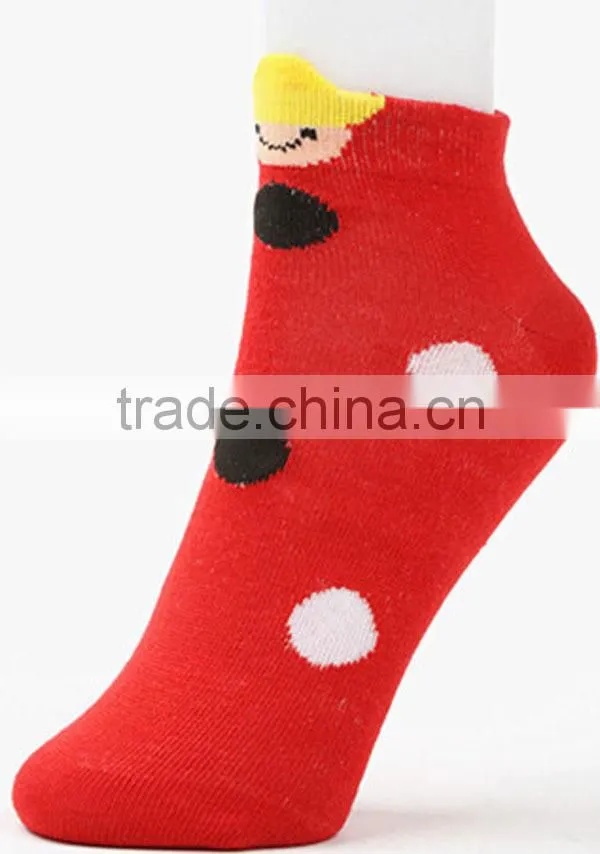 pretty polka dot smile style women cotton socks