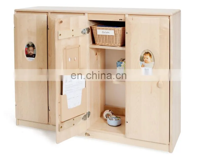 New design Kindergarten Furniture Wooden Children Toy Storage Cabinets