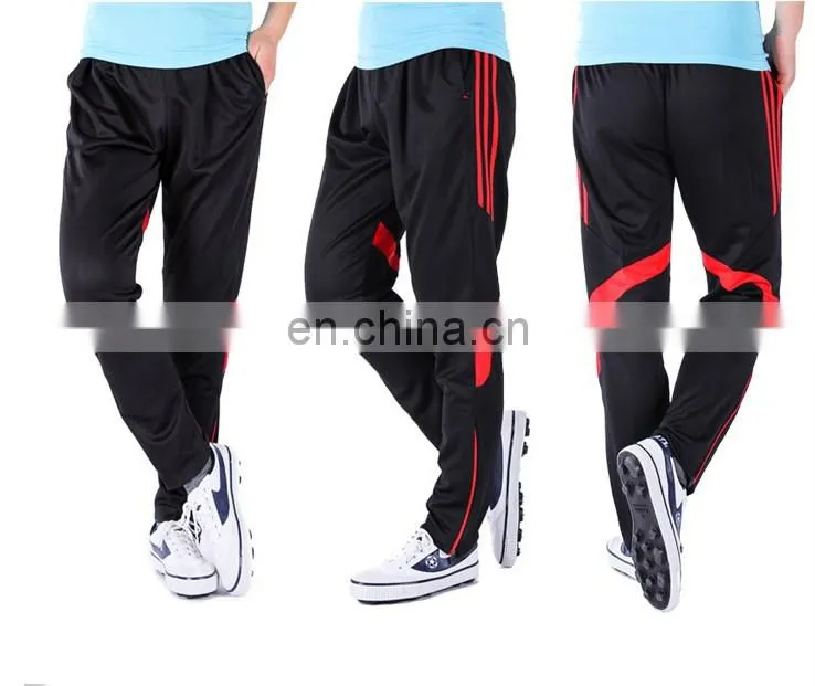 2016 new soccer training pants cheap mens sports polyester track pants