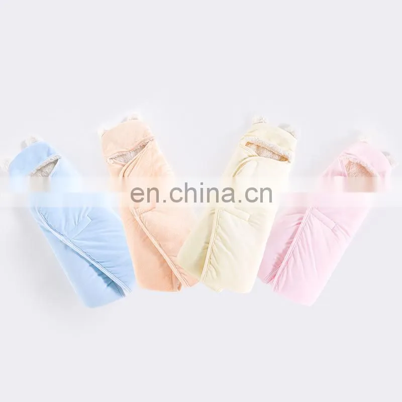 LOW MOQ Cartoon Animal Chicken Cotton Swaddle Blanket With Belt