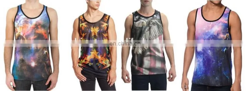 Men's dye racer back sublimation tank top wholesale men