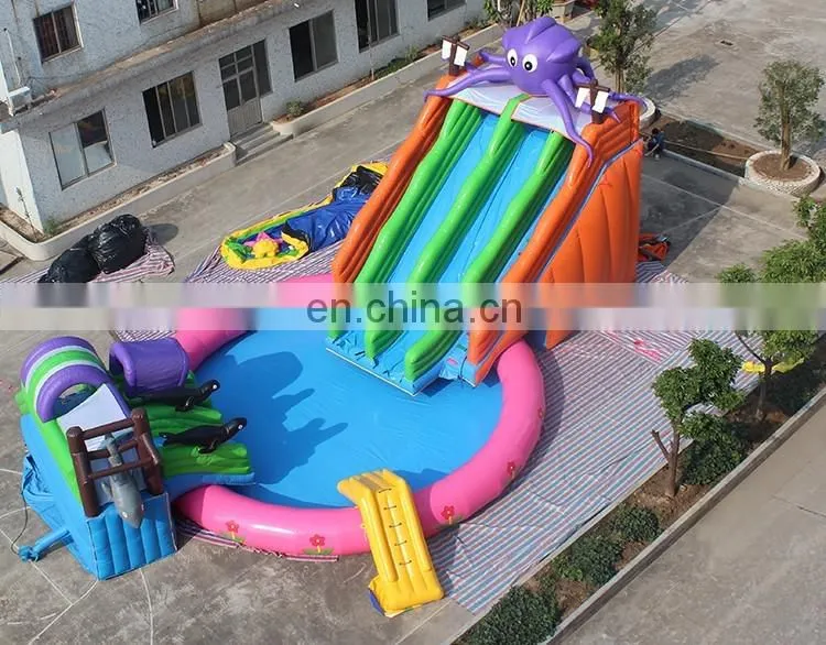 Commerical giant inflatable octopus water slide pool