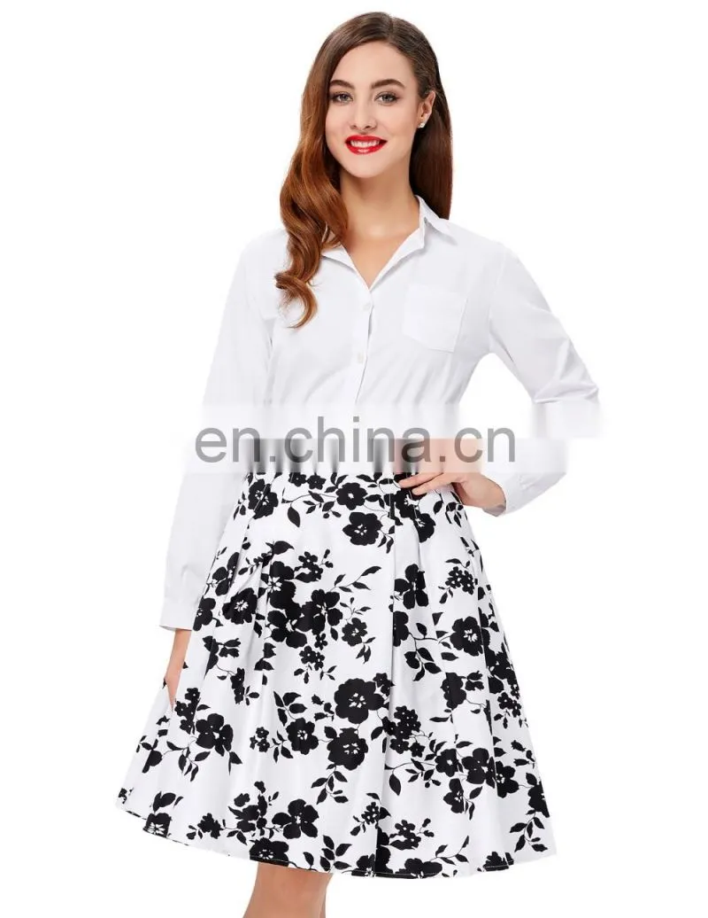 Grace Karin Occident Vintage Retro 50s Floral Pattern Cotton Skirt CL008925-9