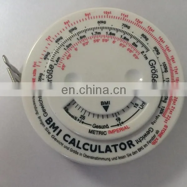 Top quality bmi mini retractable plastic tape measure