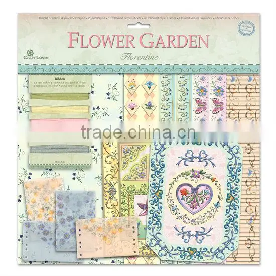 classic garden floral pattern ribbon scrapbooking