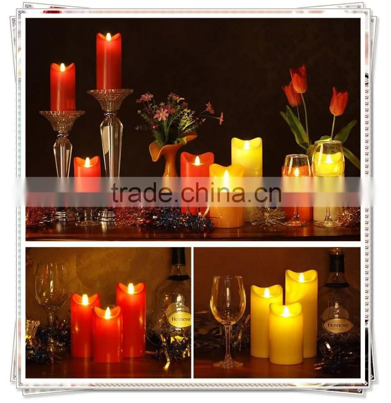 Paraffin wax led candle light with realistic flame,remote control and USA,EU patent