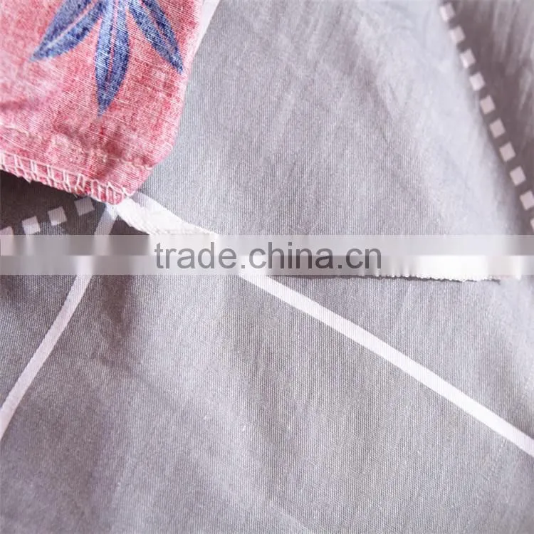 Hot bright color red maple leaf printed cotton sheets set good quality 100% cotton comforter bedding sets low price