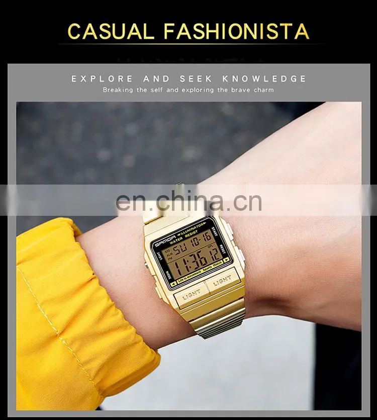 Sanda 2007 2020 New Men Digital Watch Set LED Luminous Waterproof Functional Sport Wrist Watches for Men