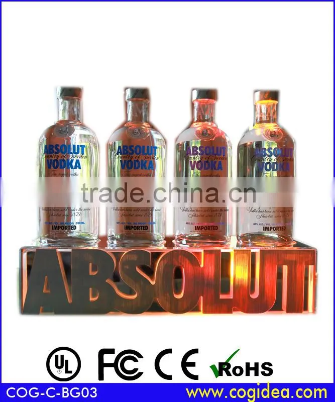 Customized LED Bottle Glorifier for Vodka Wine in the pub bar
