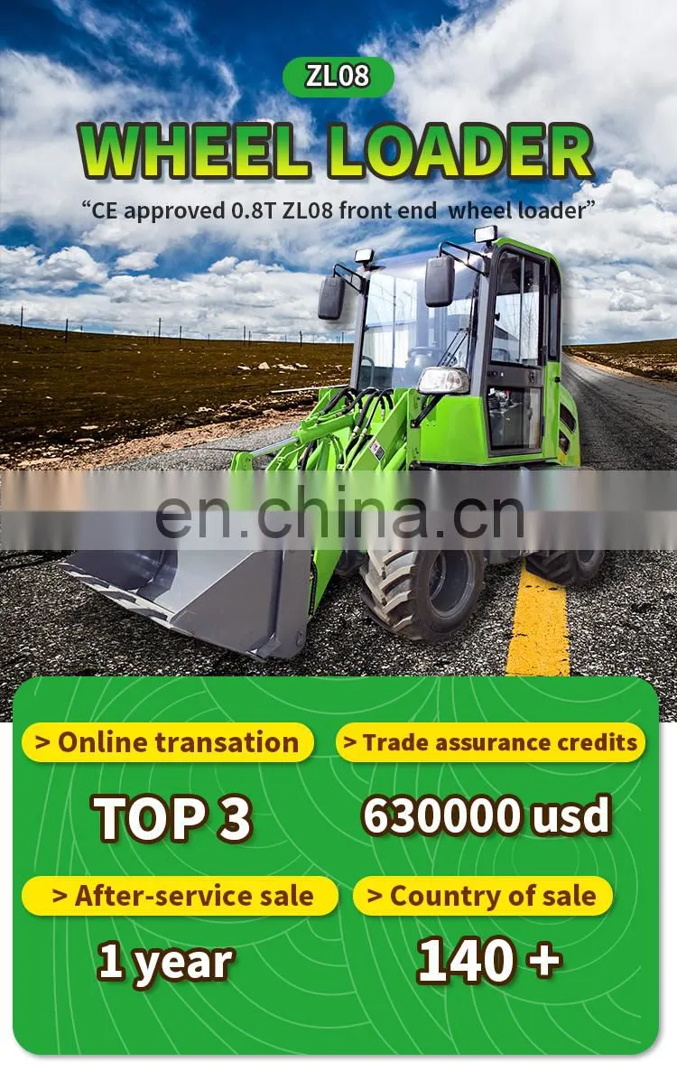 Wheel loader ZL08F, hydraulic power steering mini wheel loader