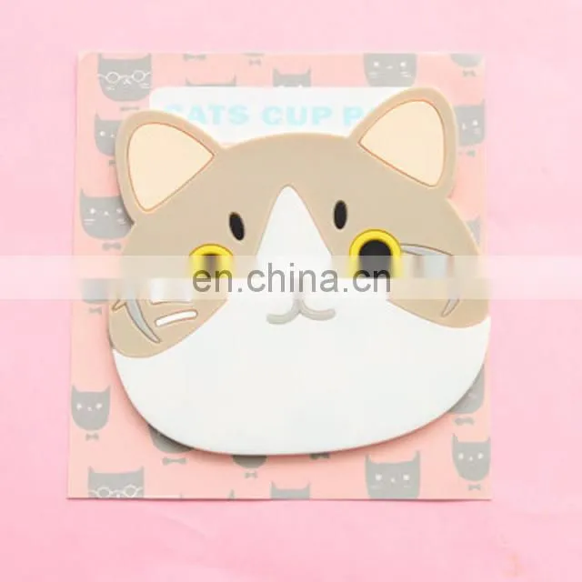 Cat Shaped Cup Coaster Silicone Cup Pad Slip Insulation Pad Cup Mat Hot Drink Holder Mug Stand Home Kitchen Accessories