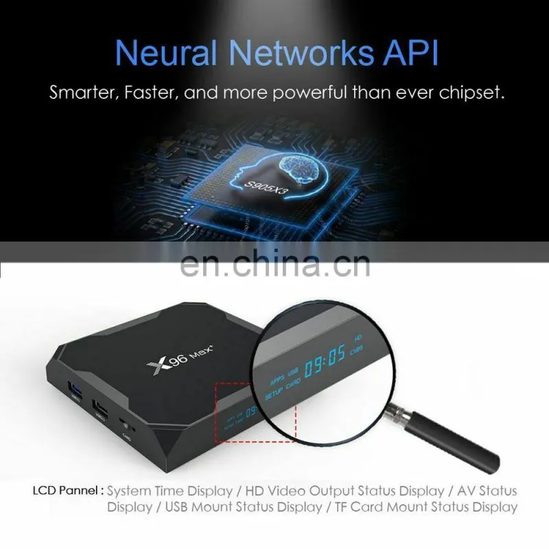 X96 Max+ Amlogic S905X3 X3 4G32G Quad Core Box TV Android 10 Smart 4K TV Box Set Top Box