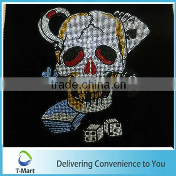 2015 iron on skull king rhinestone