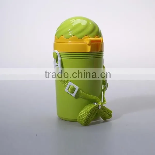 Plastic reusable filtering kids water bottles with a straw